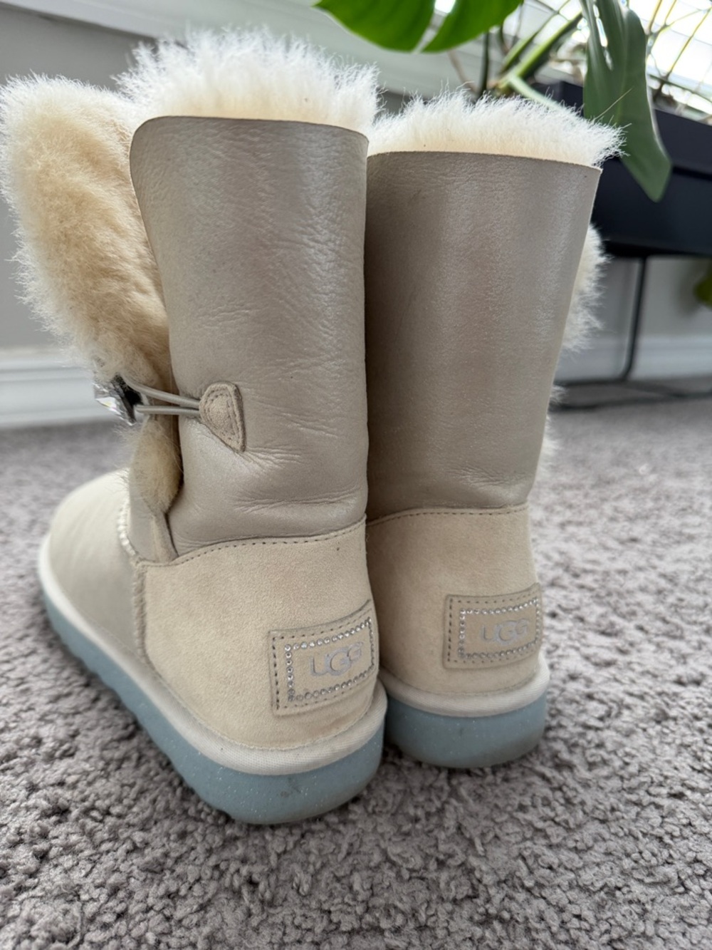 UGG Cream Shearling Mid-Calf Boots